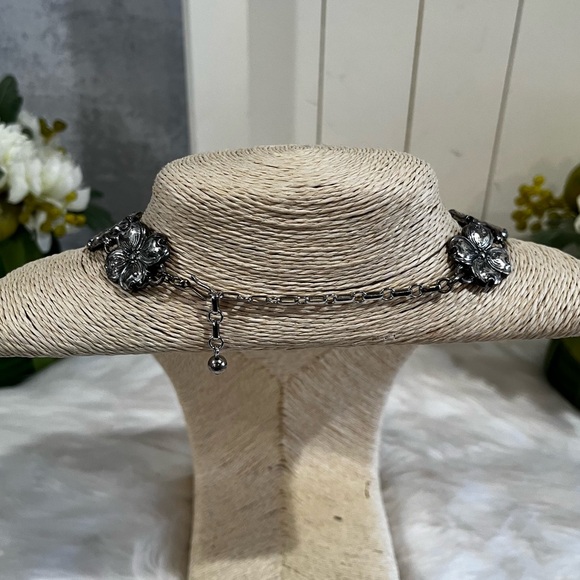 NEW Danecraft Sterling Silver Flower Collar Statement Artisan Vintage Necklace - Picture 9 of 13